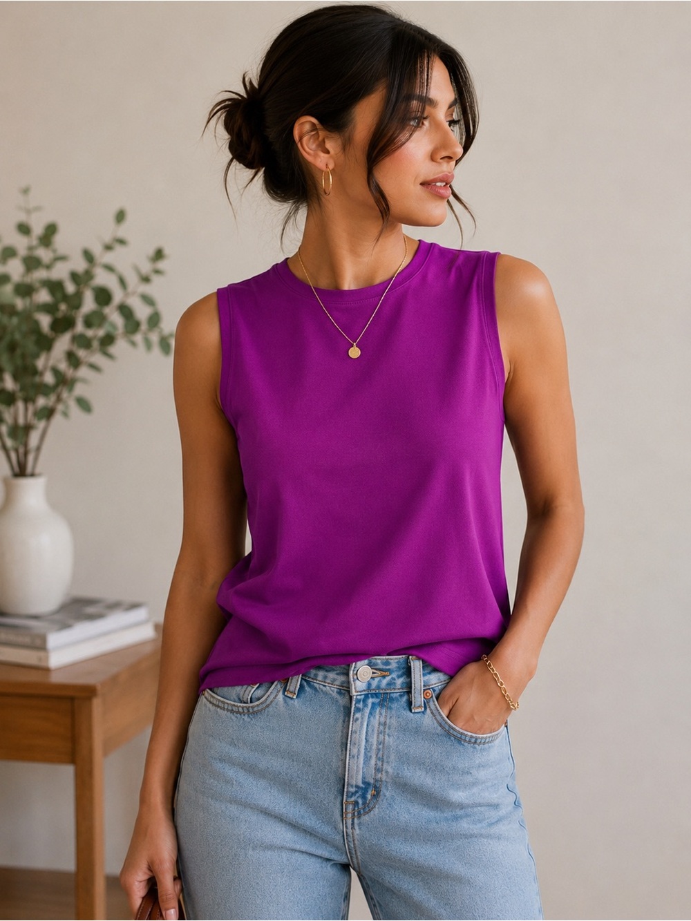 NWT Babaton Aritzia Contour Muscle Tank | Ube Purple | Size Small